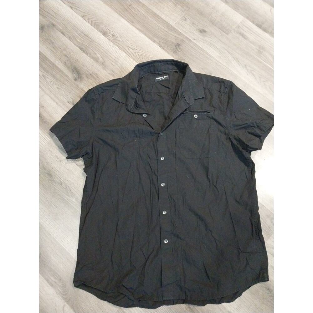 Mens XL Kenneth Cole Black Button Up Tshirt